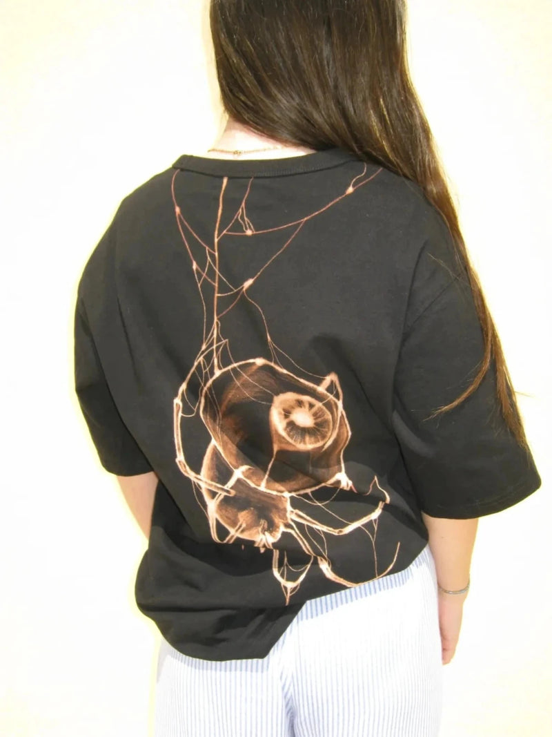 Spider Eyeball design hand-painted using bleach